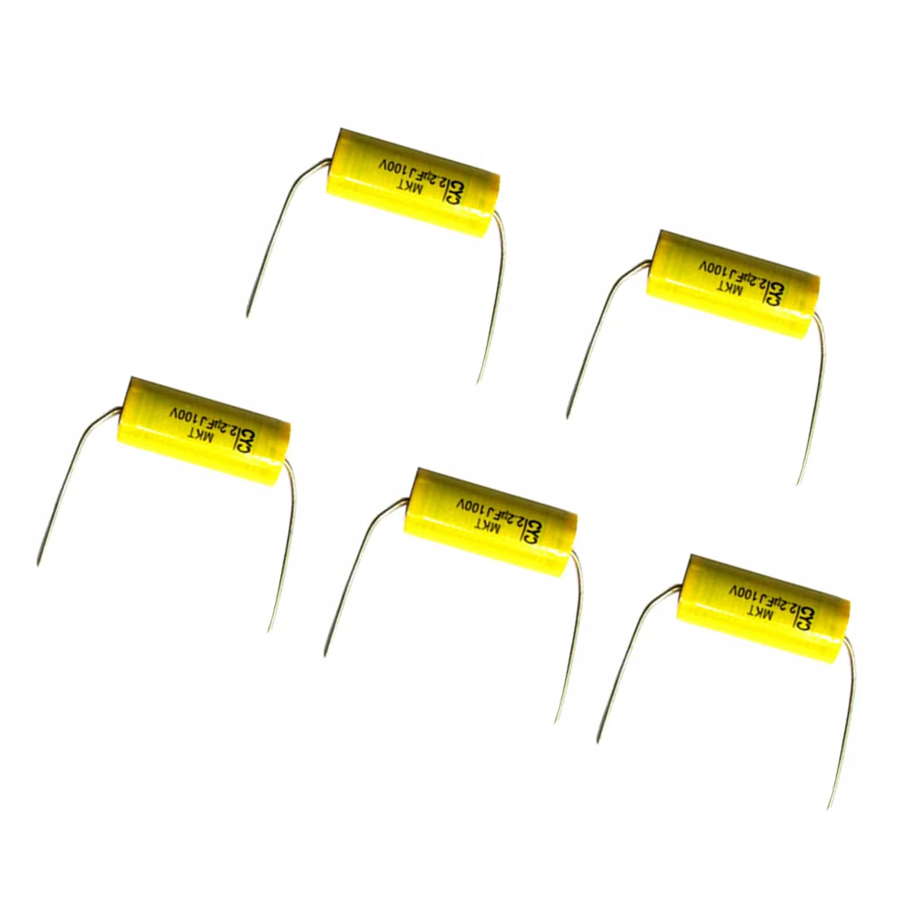 5 Pieces 2.2UF 100V Speaker Frequency Capacitor Divider Crossover For Audio Speaker Power Amplifier