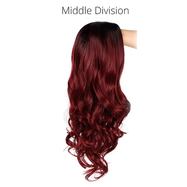 I's a wig Ombre Brown Wig Long Wavy Synthetic Wigs for Women Blonde Gray White Black Red Wig Glueless Hair can be Cosplay - Цвет: R2-118-39A
