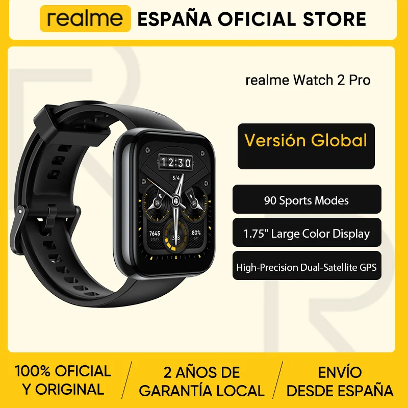Смарт-часы realme Watch 2 Pro умные часы цветной дисплей 1 75 дюйма GPS 90 спортивных режимов