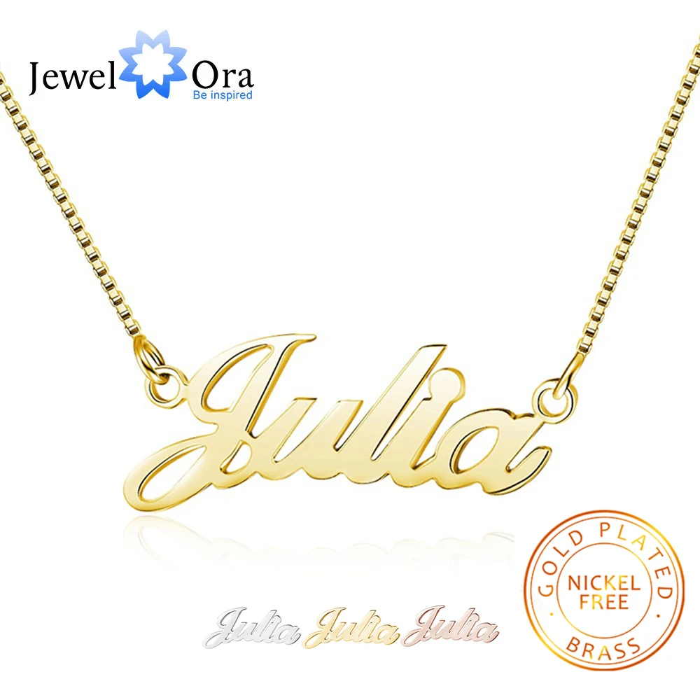Nameplate Necklace Customized Jewelry Gift Your-Name Women Copper for Best-Friend