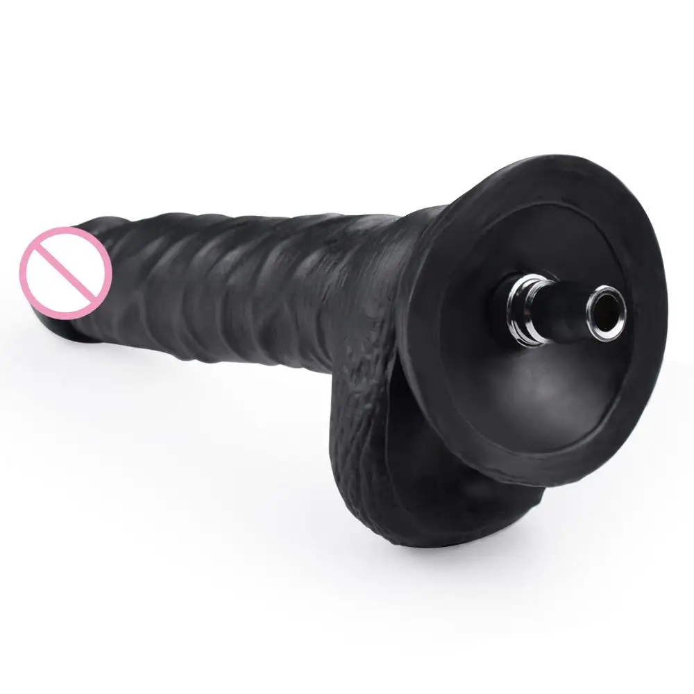 Sex Machine Accessories Balck Penis Attachment for ANNGEOK Metal Love Machine Realistic Texture for Women Masturbator AN-S1