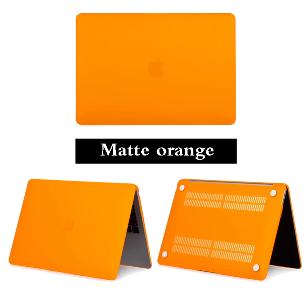 Matte Orange Чехол для ноутбука с кристаллами для MacBook Touch ID A1932, чехол для Macbook Air 13 A1466 A1369 Pro retina 11 12 13 15,4 15, Жесткий Чехол - Цвет: Matte Orange