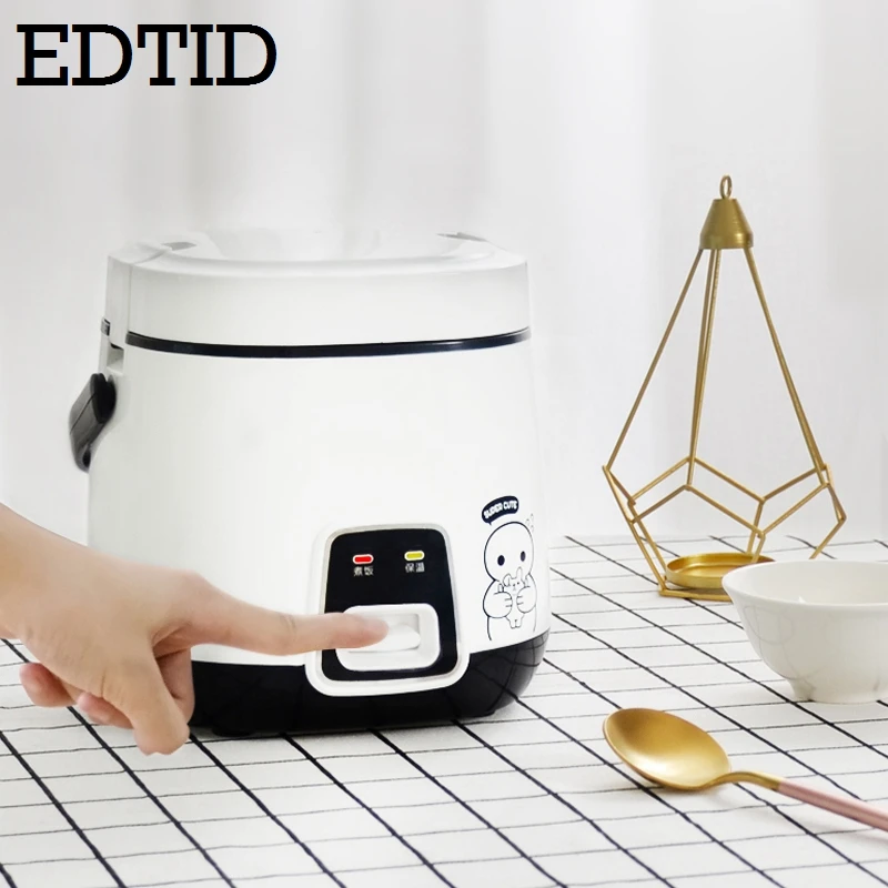 EDTID 1.2L Мини электрическая рисоварка 2-слойная Пароварка для приготовления пищи многофункциональный горшок для приготовления пищи 1-2 человек Подогрев Ланч-бокс ЕС и США