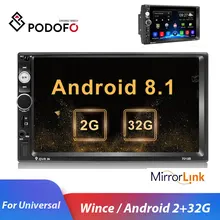Podofo 2din Автомагнитола Android Mirrorlink Bluetooth gps Wifi FM Автомобильный мультимедийный MP5 плеер для Volkswagen Nissan hyundai Авторадио
