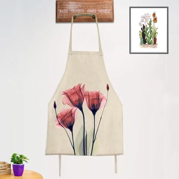

Adult Print Pattern Apron Bibs Home Cooking Baking Shop Cleaning Apron Kitchen Accessory