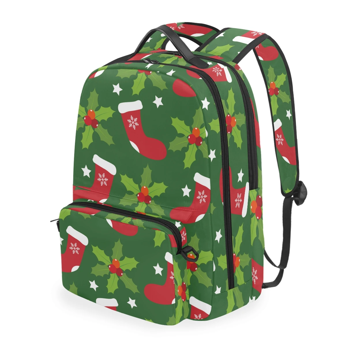 

ALAZA News Backpacks Women's bag 2-in-1multi-function girl Maple Merry Christmas Detachable Backpacks Student School Leisure bag
