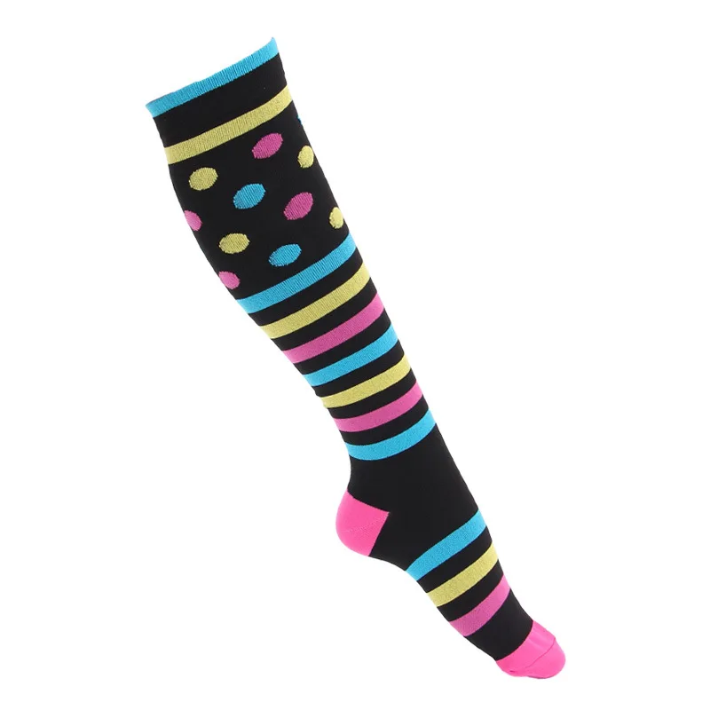 Носки для бега для мужчин и женщин, Спортивные Компрессионные носки Happy tube, поддерживающие нейлоновые, унисекс, для улицы, для гонок, Длинные чулки под давлением - Цвет: 23