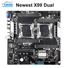 JINGSHA X99 Dual CPU Motherboard LGA 2011-V3 V4 Dual Gigabit Ethernet VGA USB3.0 10* SATA3.0 NVMe M.2, 8* DDR4 Up to 256GB JINGSHA X99 Dual CPU Motherboard LGA 2011-V3 V4 Dual Gigabit Ethernet VGA USB3.0 10* SATA3.0 NVMe M.2, 8* DDR4 Up to 256GB