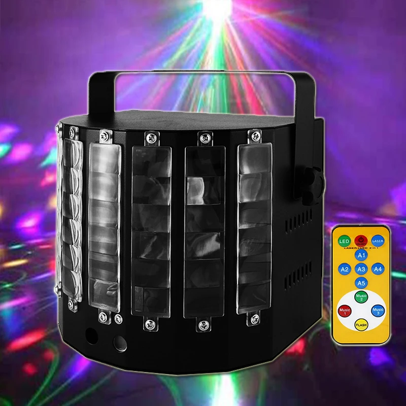 Светодиодный стробоскоп 9 цветов Бабочка Дерби праздничный светильник DMX512