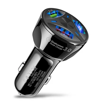 

3 Port USB Car Charger Adapter LED Display 3.0 Fast Charging for IOS Android TD326