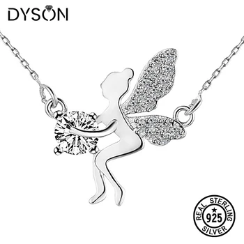 

Dyson 925 Sterling Silver Necklaces Angel Girls Wing Crystal Zirconia Sweet Lovely Necklaces For Women Friends Fashion Jewelry