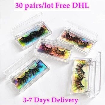

Wholesale 30 pairs/lot 5D Mink Lashes 25mm Handmade Dramatic Lashes 6 Styles 3D Mink Lashes Free DHL shipping