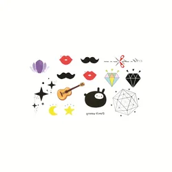 Cartoon Design Waterproof Temporary Tattoo Sticker Cute Harajuku Hand Drawn Wrist Leg Water Transfer Sticker Men Women