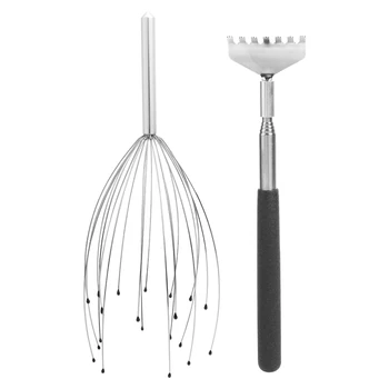 

Head Massager Relief Stress Relaxing Steel Claw Massage with Back Scraper