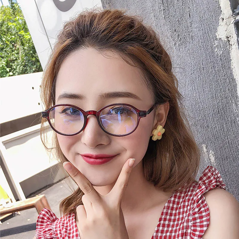

Blue Light Blocking Glasses Vintage Oval Frame Eyeglasses for Women Men Black Computer Glasses Anti Blue Ray Eyewear