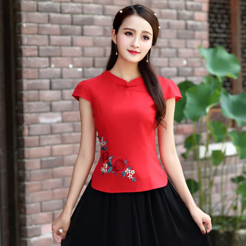 

2019 New Style Embroidery Ethnic-Style Cheongsam Set Daily Life Chinese Style Retro Embroidery Chinese Costume Chinese-style Wom