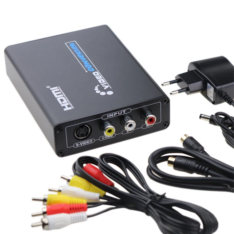 3RCA AV CVBS Композитный S видео R/L аудио в HDMI конвертер адаптер Поддержка 720P/1080P для PS2