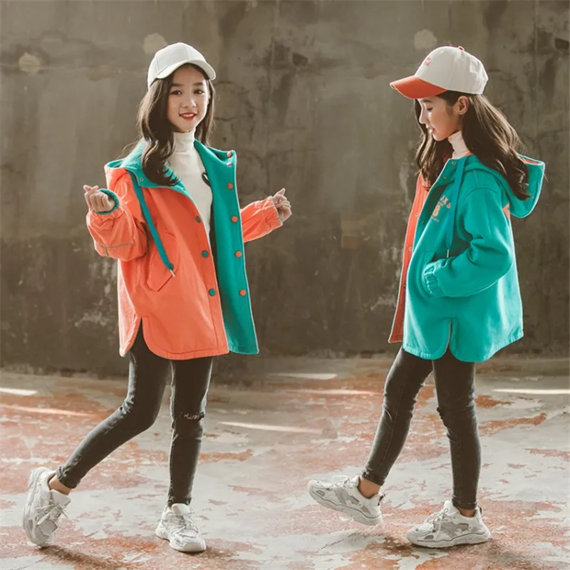 

2019 New Children Autumn Jacket Girl Winter Coat Kids Warm Thick Fur Collar Hooded Long Down Coats For Teenage