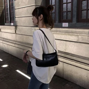 

Korean Style Vintage PU Bags Women's Shoulder Bag Package Simple Casual bags #F