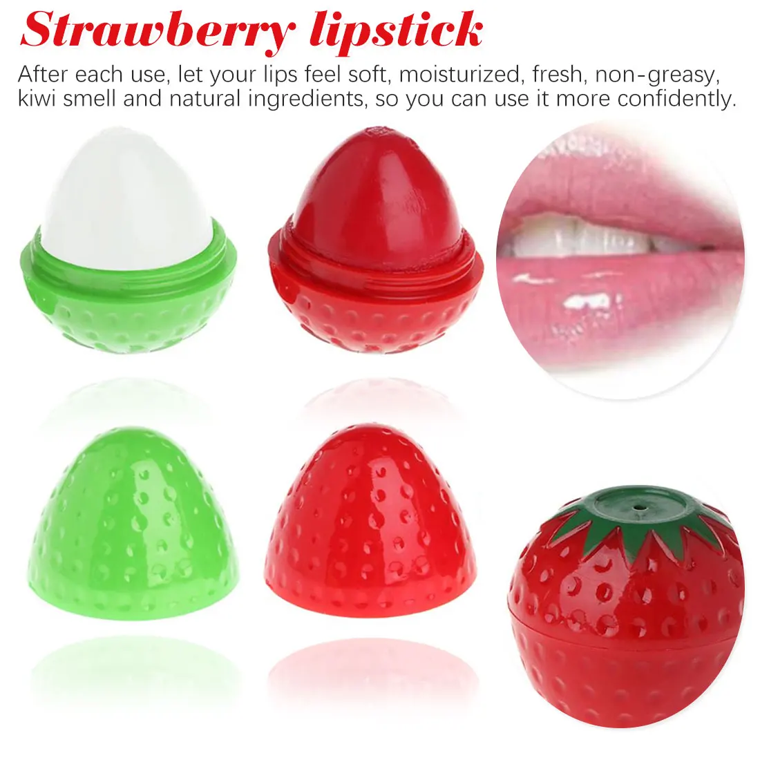 1pcs Strawberry Moisturizer Makeup Lipbalm Labial Glair Sweet Tast Lip balm Cosmetics Lip Color Lipstick Lipgloss Lip Stain