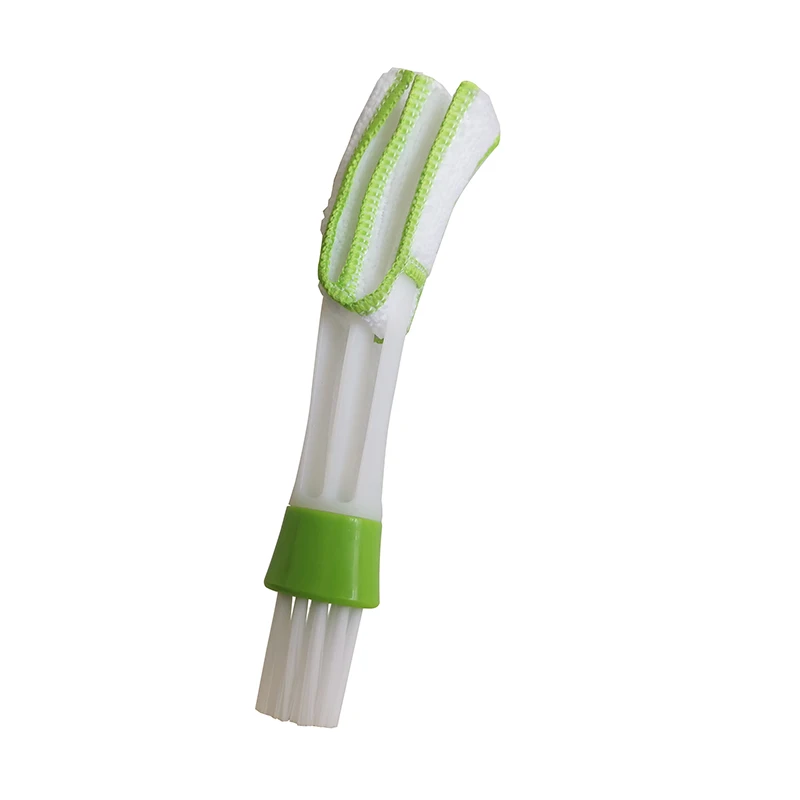 2In1 Green Car Air-conditioner Outlet Dirt Duster Cleaner Brush Car Air Conditioning Vent Blinds Cleaning Brush Car Accessories images - 6