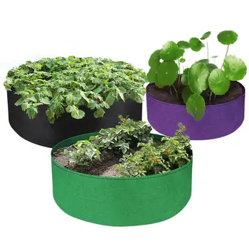 

90*30CM Fabric Raised Garden Bed Round Planting Container Grow Bag Breathable Felt Fabric Planter Pot For Plants Nursery Pot