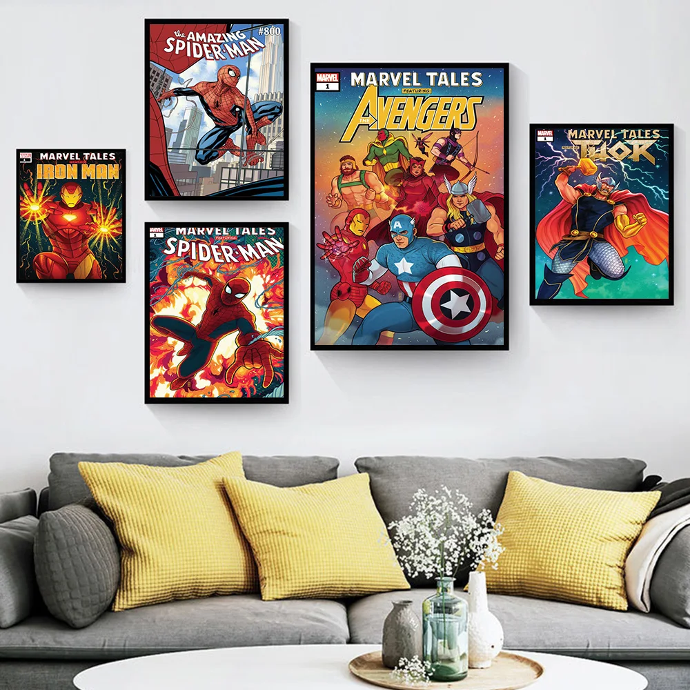 Картина на холсте из комиксов Marvel Мстители Супергерои постеры и принты Капитан