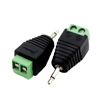 

10pcs 2.5mm Mono TS Male Plug To AV Screw Video Balun Terminal Plug Adapter Connector