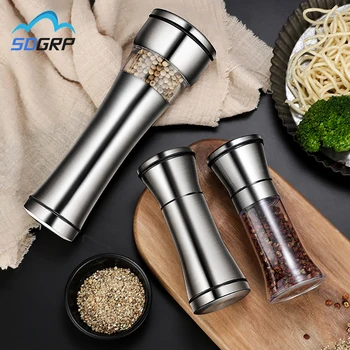

Manual Stainless Steel Salt Pepper Mill Spice Sauce Grinder Portable Outdoor Spices Muller Home Kitchen Tool 2020 NEW SDGRP