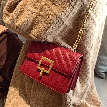 

Elegant Female Square Crossbody bag 2020 New High Quality PU Leather Women's Designer Handbag Lock Chain Shoulder Messenger Bag