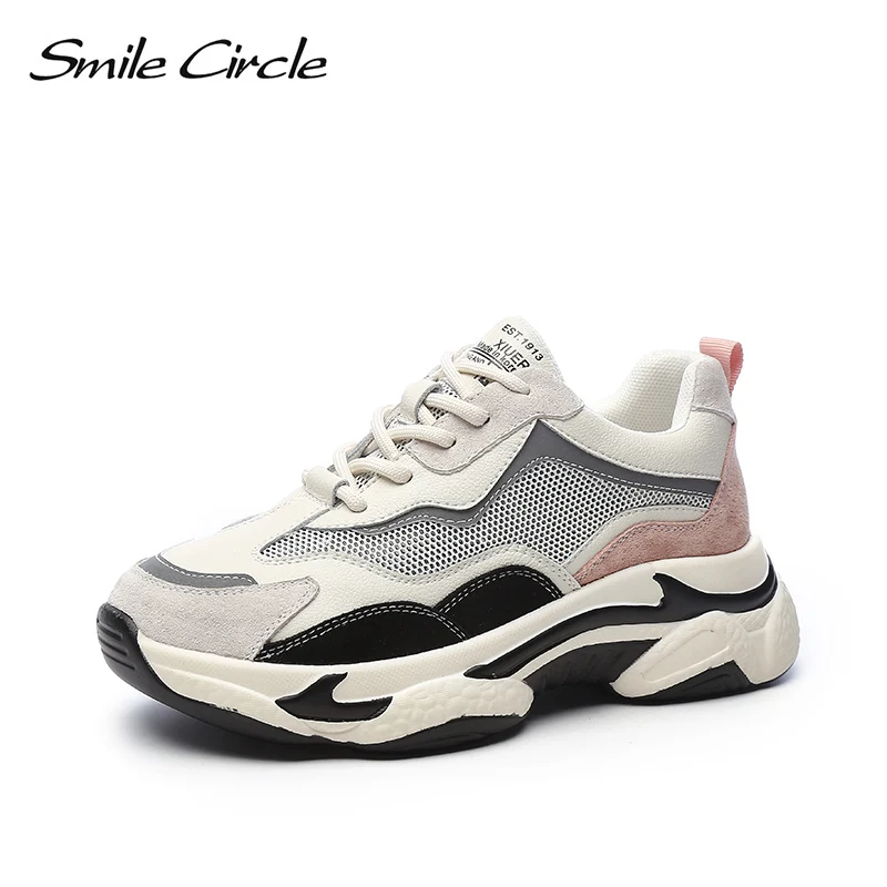 Женские кроссовки на платформе Smile Circle модные повседневные толстой подошве с