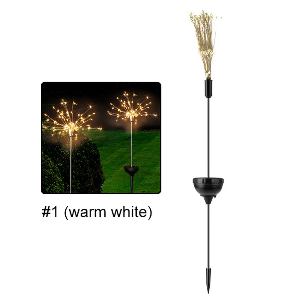 Солнечная энергия Сказочный букет люстра-одуванчик фейерверк Гирлянда Свет 120 светодиодов фестиваль Рождество Декор теплый белый/белый свадьбы