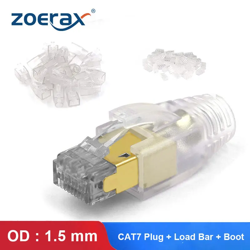 Модульный Штекерный разъем ZoeRax CAT6A & CAT7 экранированный RJ45 3 шт. 50 МК отверстие для
