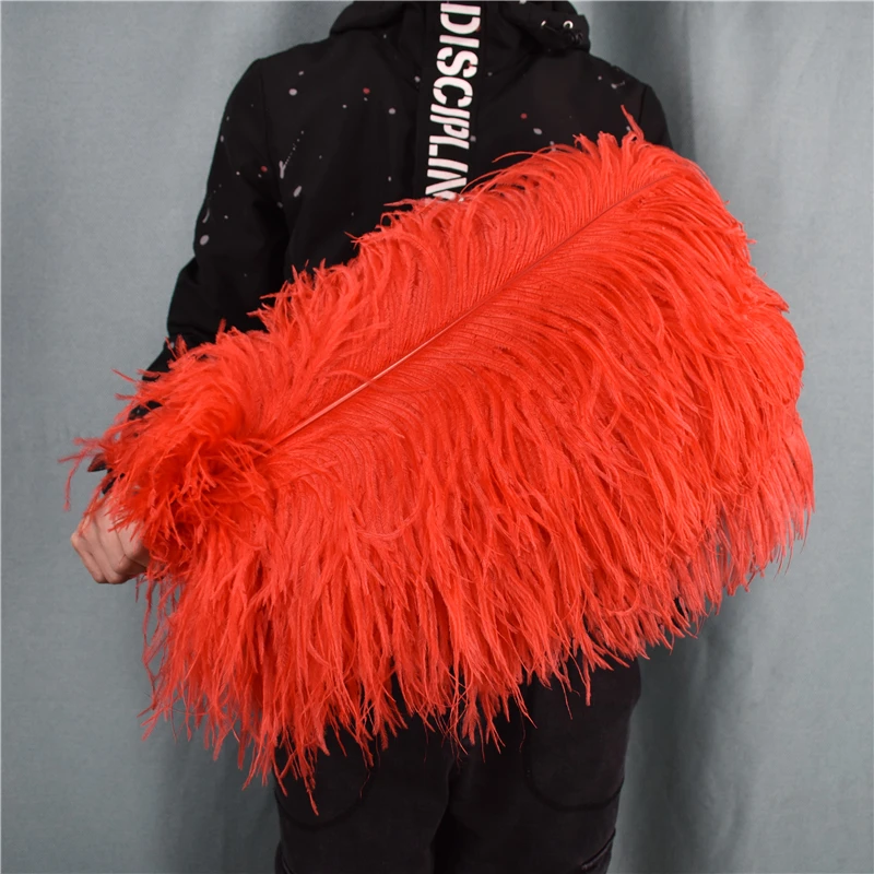 50Pcs Red Ostrich Feathers for Crafts Centerpieces Wedding Tables Carnival Large Feather Party Decor Handicraft Accessories | Дом и сад