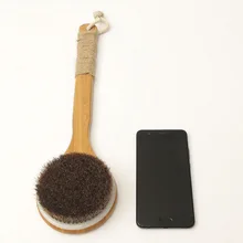 Высокая щетка для душа с длинной бамбуковой деревянной ручкой скребок для спа-отшелушиватель для ванны массажные щетки для тела KTC 66
