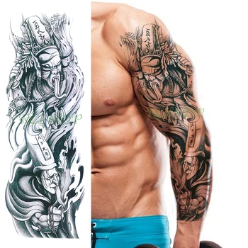 

Waterproof Temporary Tattoo Sticker Black and white impermanence Chinese myth character arm fake tatto flash tatoo for men women