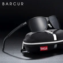 BARCUR поляризованные солнцезащитные очки мужские алюминиевые Квадратные Солнцезащитные очки мужские оттенки