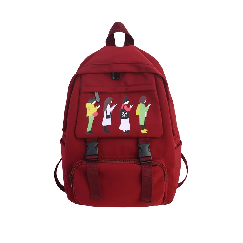 

2020 New Fashion Solid color Nylon Backpack Cartoon Girls School Bag Laptop rucksack Mochilas Travel Teenagers Youth Bagpack