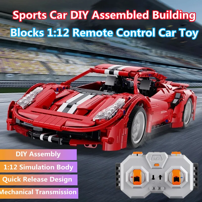 

1126PCS DIY Building Blocks Educational Creative Assembling RC Cars 1:12 Radio Controlled Super Racing Cars Toys For Kids Toy