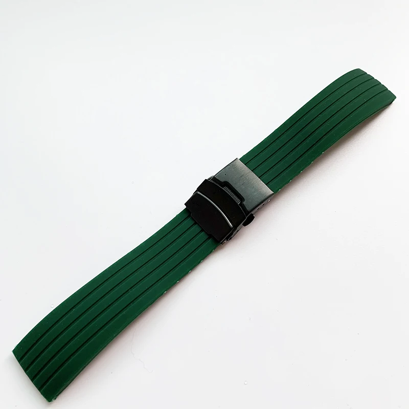 Red Waterproof Silicone Sport Strap with Folding Buckle - Men's Replacement Watch Band Accessories