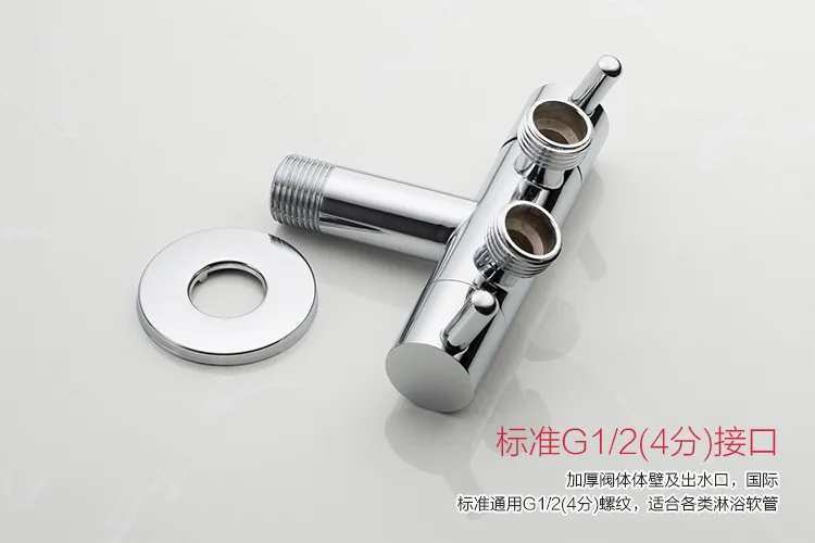Description Picture 6 of itemBrass double handle Toilet faucet shattaf angle valve multifunctional toilet valves diverters valvula