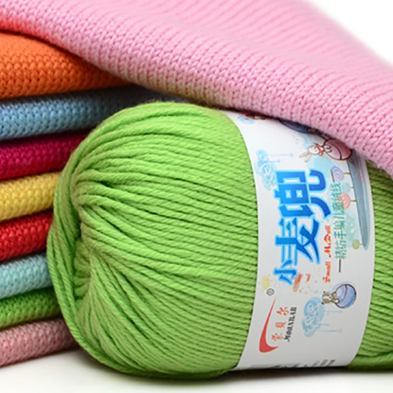 

Milk Cotton Yarn Comfortable Wool Blended Yarn Apparel Sewing Hand Knitting Scarf Hat DIY crochet Baby Knitting yarn 50g/1Roll