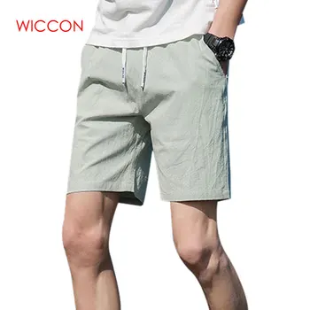 

Summer Cotton Linen Shorts Youth Loose Men's Casual Shorts Comfortable Breathable Solid Beach Shorts Male Plus Size M-5XL