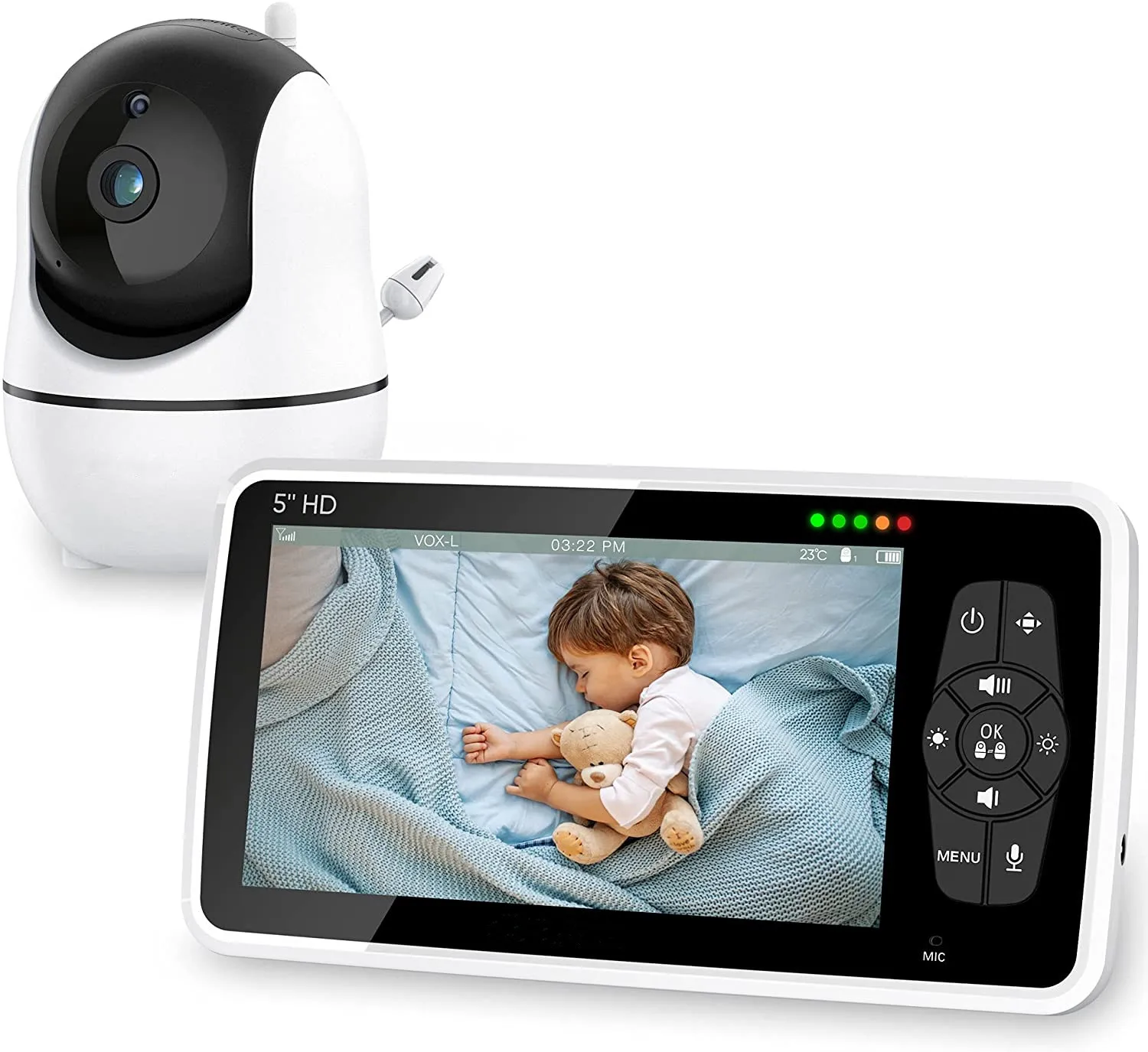 5.0 Inch Baby Monitor With Camera Wireless Video Nanny 720p Hd