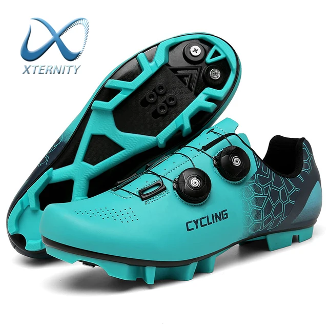 Road Cycling Shoes Men Outdoor Sport Bicycle Shoes Breathable Mtb Bike Flat Sneakers Mnountain Racing Cycling Sneakers Plus Size Blue-Mountain