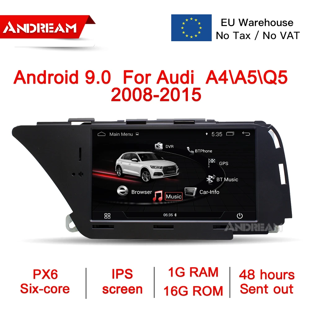 Автомобильный мультимедийный плеер для AUDI A4(2008- B8) Q5(2010-) " Android 9,0 2+ 32G Bluetooth gps навигация Wifi плата за доставку - Цвет: Audi A4 1-16G
