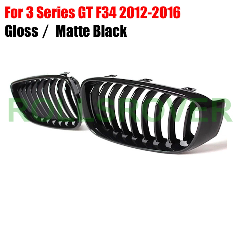 

ROLLSROVER Black ABS Front Bumper Grille Grill For 3 Series GT F34 2012-2016 Single Slat Car Styling