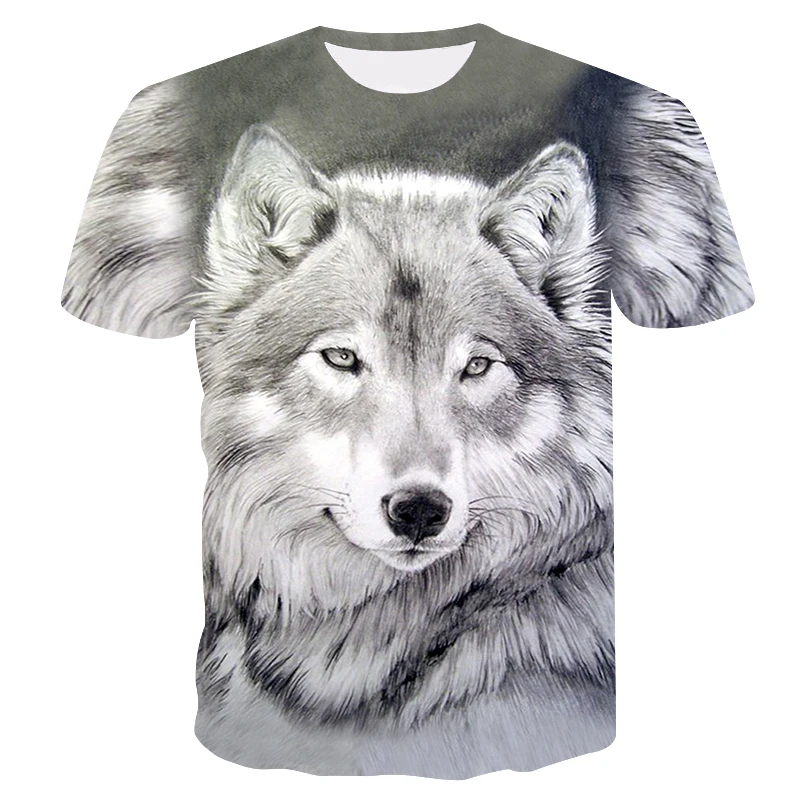 Новинка, 3D принт волка, крутая забавная футболка с круглым вырезом, мужские летние топы с коротким рукавом, футболка, Мужская модная футболка, Мужская S-4XL - Цвет: AE181