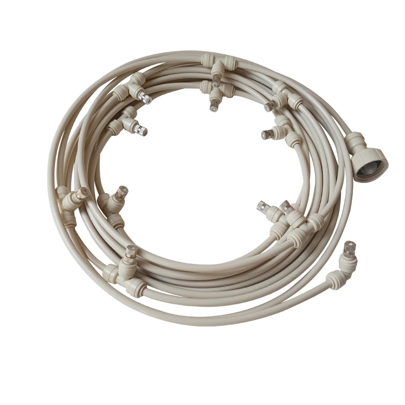 Sistema Di Raffreddamento A Nebbia Da Esterno 18m Con 20 Ugelli In Metallo, Kit Irrigazione Per Giardino, Terrazzo E Serra, Raffrescatore Ad Acqua, Senza Elettricità - 3