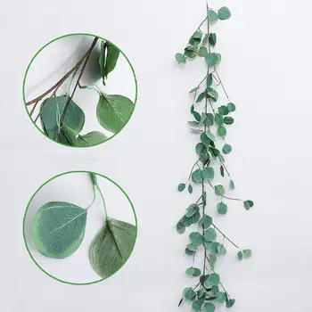 

6 Styles Artificial Plant Rattan Home Wedding Decor Leaves Leaf Fake Eucalyptus Decor Vine Green Ivy Artificial Foliage Lon R9C9